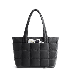 Bolsa de mano expandible de nylon personalizada para mujer, bolsa de trabajo acolchada, bolsa de transporte acolchada para viajes y gimnasio - Product Image 2