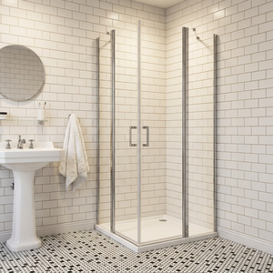 Cabine de <span class=keywords><strong>douche</strong></span> en verre sans cadre, étanche, en aluminium poli moderne, <span class=keywords><strong>pour</strong></span> hôtels, centres de bien-être et gymnases, avec <span class=keywords><strong>barre</strong></span> stabilisatrice et joint d'étanchéité - Product Image 1