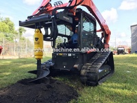 KINGER CE Mini-excavatrice hydraulique, tarière de forage de terre et de pieux de fondation, entraînement de tarière