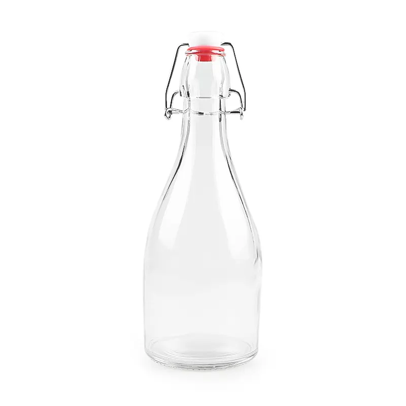 350ml 500ml 12oz Clear Second Fermentation Limoncello Kombucha Water Round Swing Top Glass Bottles Flip Top