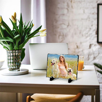Vente en gros de cadres photo carrés en ardoise de 20x30 cm pour sublimation, artisanat en pierre d'ardoise vierge pour impression photo
