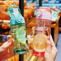 Bouteille d'eau Tritan sans BPA pour enfants, très vendue, avec paille, 450 ml, 600 ml et 750 ml