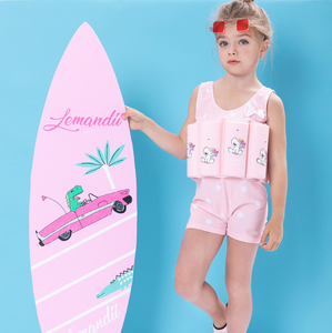 Printing Safety Kids Girls One Piece Flat Angle Floating Buoyancy Swimwear <strong>Swimsuit</strong> for Children - Product Image 3