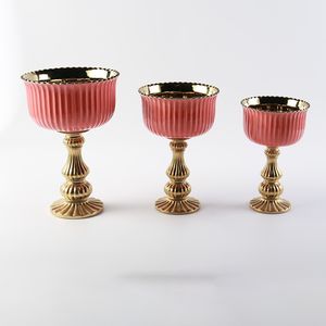 Nouvelle <span class=keywords><strong>idée</strong></span> de vente en gros de jardinière bonsaï en céramique rose support doré petits pots de fleurs en céramique d'intérieur - Product Image 2