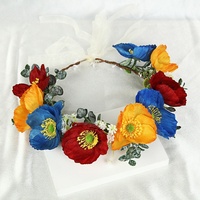 Couronne florale de coquelicots violets pour femme, serre-tête, accessoire de coiffure pour mariage, festival, plage, séance photo