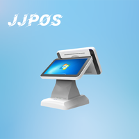Caja Registradora para Restaurante de Comida Rápida, Sistema POS de Doble Pantalla de 11.6 Pulgadas con Pantalla para el Cliente, Facturación, Gestión de Inventario