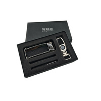 Kunden spezifisches Logo Luxus papier Medaille Abzeichen Uhren armband Verpackungs box Schlüssel ring Gürtel Brieftasche Schlüssel bund Set Geschenk box für Männer