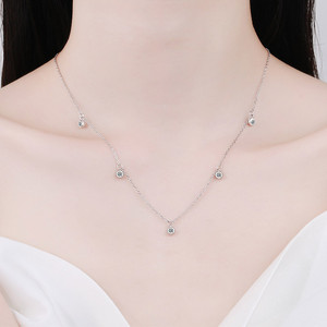 Gioielli personalizzati all'ingrosso 925 Sterling <span class=keywords><strong>Silver</strong></span> Hip Hop <span class=keywords><strong>Rock</strong></span> Full Star Chain collana di Moissanite di diamanti coltivati per le donne - Product Image 5