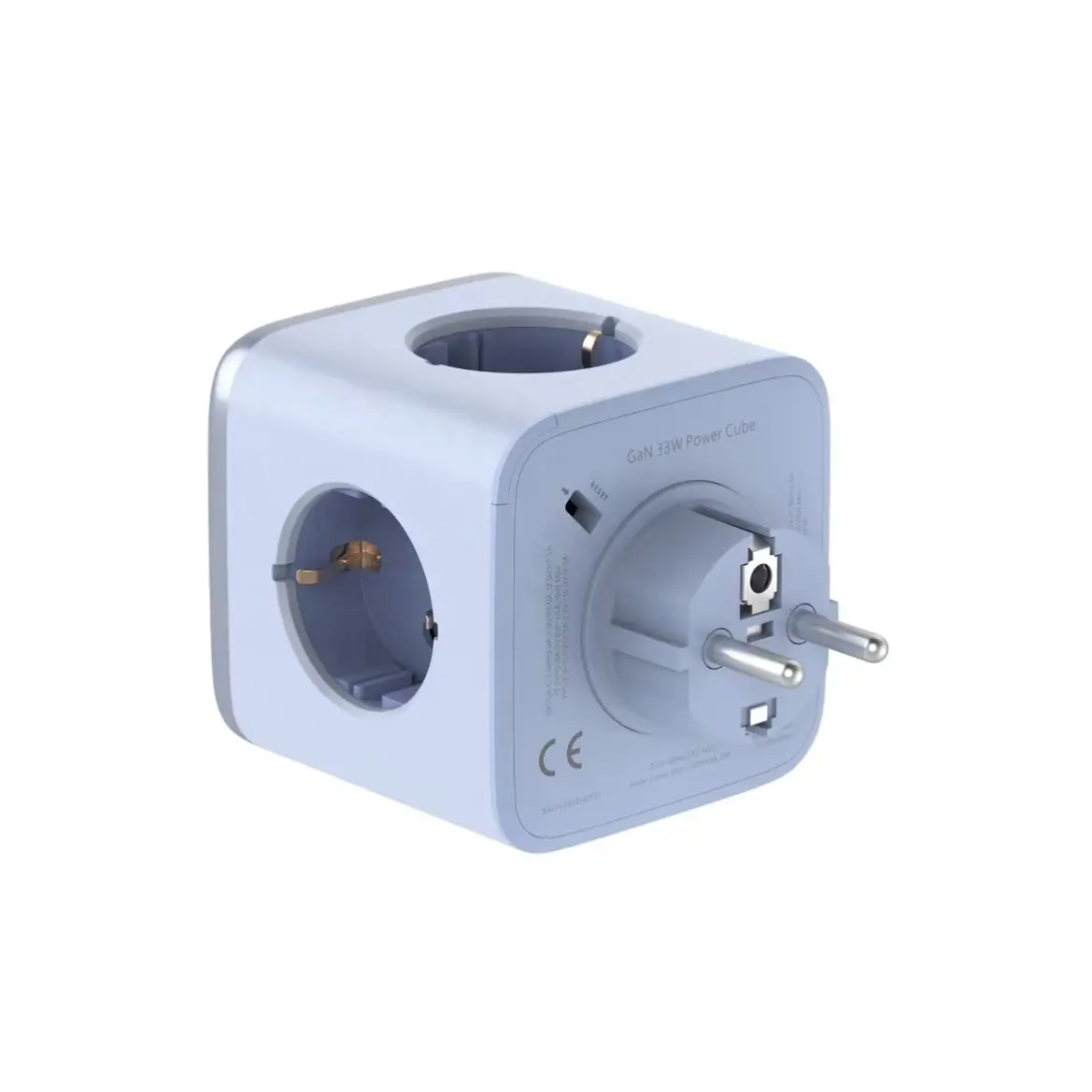 2024 New Style 4 Outlet Socket Adapter Power Cube Travel Socket Extender 4 EU Outlets with 1 USB Ports Gan
