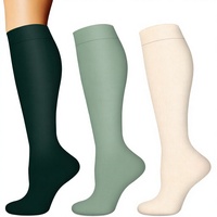 Chaussettes de compression pour femmes et hommes (3 paires) - Tricotées, ODM, séchage rapide, soutien pour infirmières, course à pied, randonnée, récupération et voyage