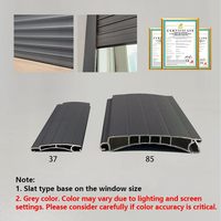 Puerta de Garaje Enrollable Motorizada Gris Moderna, Puertas de Seguridad de Aluminio de Doble Capa para Cobertizos