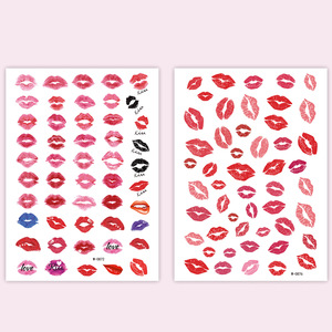 3D realista Sexy rojo <span class=keywords><strong>beso</strong></span> labio corazón tatuajes temporales impermeable falso cuerpo arte brazo boceto <span class=keywords><strong>tatuaje</strong></span> pegatinas para mujeres niñas - Product Image 6