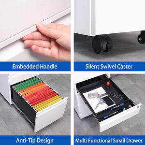 Table de chevet moderne en acier <span class=keywords><strong>à</strong></span> 3 tiroirs, petite <span class=keywords><strong>armoire</strong></span> de salon avec rangement pratique, design moderne pour la maison, le bureau et l'école - Product Image 5