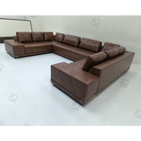 Mobilier d'intérieur de luxe, à la mode, confortable, intérieur en forme de U, canapé de salon, canapé sectionnel, canapé modulaire en tissu
