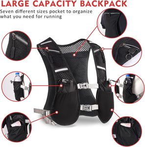 Sac d'hydratation léger et réfléchissant en nylon 5L pour course à pied, randonnée, cyclisme et marathon – Prix usine, faible MOQ - Product Image 4