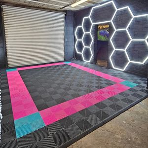 Carreaux de sol de garage en plastique nervuré personnalisé bricolage véhicule auto détaillant réparation atelier dalles de garage - Product Image 6