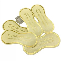 Étiquettes d'hygiène amovibles personnalisées à adhésif puissant pour maillots de bain et strings, autocollants jetables transparents avec logo en feuille d'or
