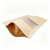 Sachet d'emballage personnalisé scellé, refermable, à fermeture éclair, Doypack, en papier kraft de qualité alimentaire avec fenêtre pour aliments pour animaux de compagnie