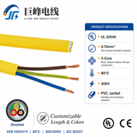 VDE H03VVH2-F 3-adriges 0,75mm² Flachstromkabel 300/500V 80 ℃   Flexibler PVC-Ummantelter Kleingeräte-Kabelstrang