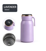 Kedatangan Baru Botol Air Vakum Isolasi Dinding Ganda 300ml dengan Tampilan Suhu Pintar, Terbuat dari Baja Tahan Karat SUS316, Mug Kopi