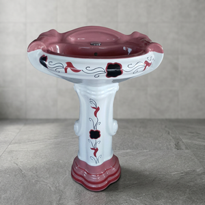 Factory Direct Supply Bathroom Sink Hand Pedestal <b>Round</b> Vanity Design Washing Hand Pedestal Washbasin - Product Image 2