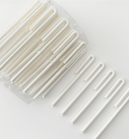 Paille en papier en forme de U jetable de qualité alimentaire écologique emballée individuellement paille à boire blanche pour boîte à lait de jus