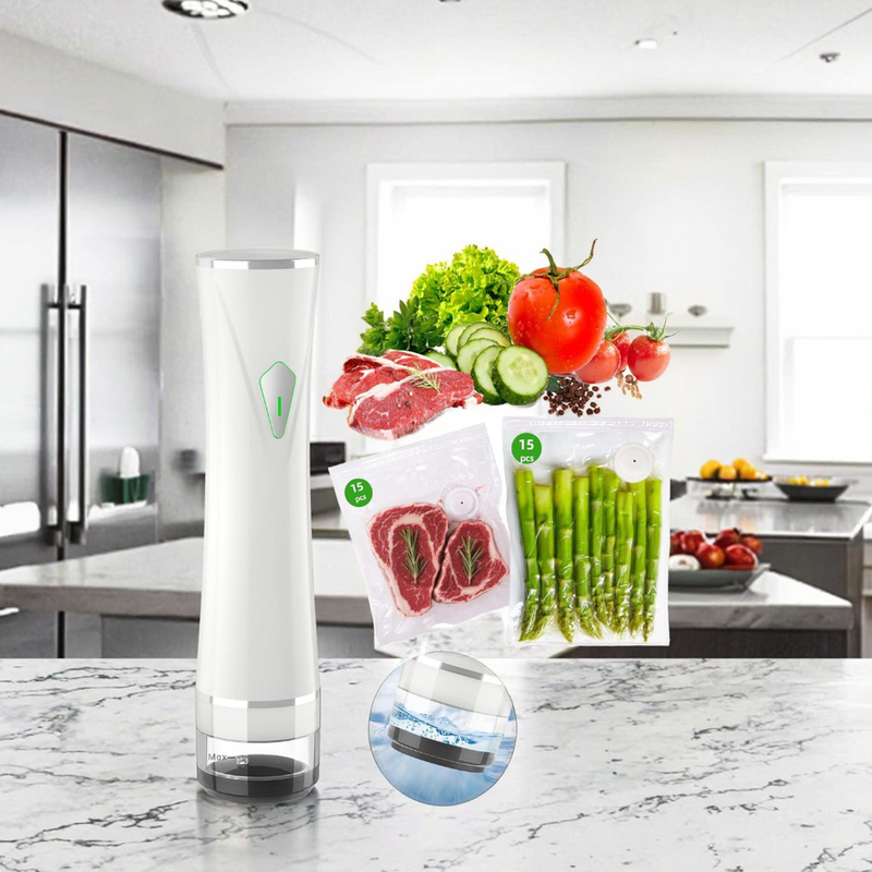 Portable Vacuum Sealer with Reusable Zipper