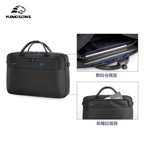 Kingsons Business Laptop Bag 15.6 Inch Polyester <b>Briefcase</b> With Zipper Front Pocket For Office And Travel - Product Image 1