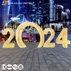 Año nuevo 2024 2025 decoraciones 2024 2025 motivo de luz para decoración al aire libre - Product Image 3