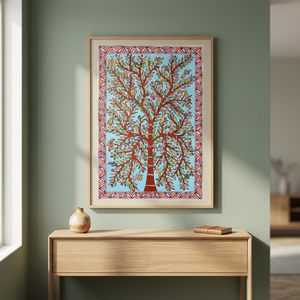 Pintura Madhubani de Bihar en Lienzo 3D Completo, Arte Popular Hecho a Mano, Decoración de Pared de Jharkand 1360 - Product Image 4
