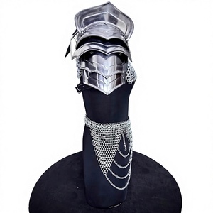 Armure médiévale moderne en aluminium plaqué argent avec robe en maille et bretelles réglables, artisanat métallique de mode - Product Image 4