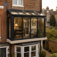Véranda en verre sur mesure pour balcon, résistante aux intempéries, en aluminium