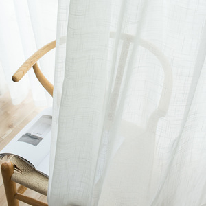 Soggiorno camera da letto <span class=keywords><strong>arredamento</strong></span> per la casa nuovo solido tessuto Tulle bianco lino tenda trasparente - Product Image 3