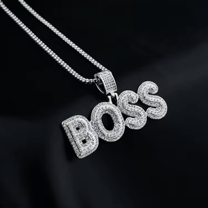 Perhiasan Hip Hop Pass Diamond Tester keren Iced Out huruf besar D warna VVS Moissanite bos liontin untuk pria rantai tebal - Product Image 6