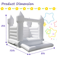 Château gonflable blanc 10x8x8 pieds, mini château gonflable avec piscine et souffleur