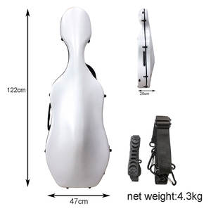 Étui pour <span class=keywords><strong>violoncelle</strong></span> en <span class=keywords><strong>fibre</strong></span> <span class=keywords><strong>de</strong></span> <span class=keywords><strong>carbone</strong></span> 4/4 blanc antichoc élégant étui rigide en <span class=keywords><strong>fibre</strong></span> <span class=keywords><strong>de</strong></span> verre finition métallique couleurs personnalisées léger Portable - Product Image 2