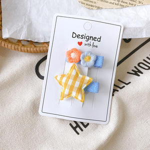 Sweet Baby Side-Snap Hairpins New <span class=keywords><strong>Korean</strong></span> Acessórios de cabelo para crianças Tecido Star Flower Party Hair Barrette Clips para crianças - Product Image 6
