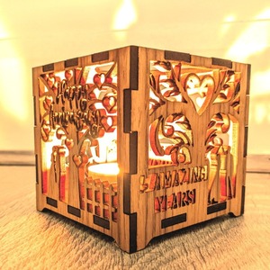 กล่องโคมไฟไม้ใส่เทียนของตกแต่งครบรอบคู่รักเชิงเทียนที่ระลึกวันครบรอบ - Product Image 2