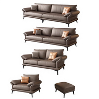 Canapé d'angle moderne 3 places en cuir PU avec éponge haute densité pour bureau et salon