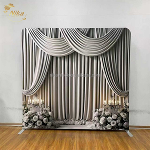 NIKA Tenda Decorativa Personalizzata 8x8ft Lavabile Portatile Elegante per Matrimoni Eventi e Feste - Product Image 1