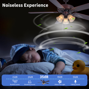 Hot bán 52 inch truyền thống Retro lưỡi AC động cơ phòng khách tiếng ồn thấp quạt trần với ánh sáng - Product Image 5