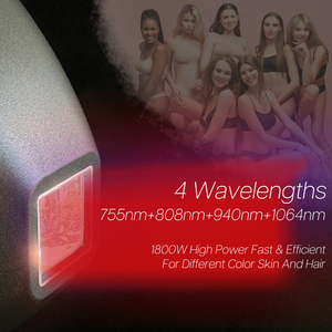 Al dinamik nokta boyutu 1800W 4D dalga boyu 808 diyot lazer epilasyon makinesi