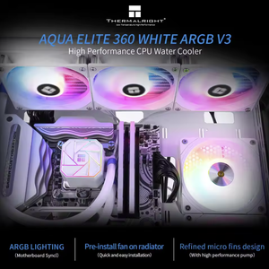 Refroidisseur de processeur AIO Thermal-right AQUA 360 V3 WH&BK avec roulement à fluide et ARGB pour processeurs AM5/AM4 et LGA1700/1851 Thermal-right AQUA 36 - Product Image 6