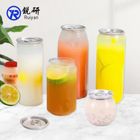Bouteille de Boisson Populaire Transparente en Plastique PET, Bocal à Boissons Personnalisé en Plastique PET avec Bouchons en Aluminium