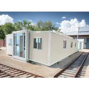 Prefabrik 20ft 40ft 2 odaları 3 yatak odası 5 yatak katlanabilir genişletilebilir kargo konteyneri ev satılık