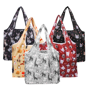 Bolsas de supermercado reutilizables con bolsa plegable lavable resistente bolso de mano ecológico cabe en el bolsillo impermeable - Product Image 3