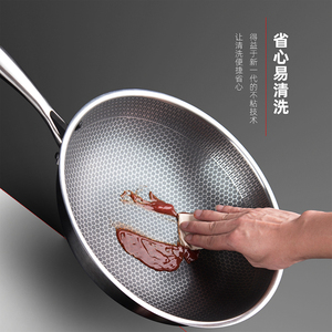 Venta caliente ollas y sartenes de acero inoxidable de alta calidad 34cm sartén antiadherente <span class=keywords><strong>Wok</strong></span> y vaporizador para cocina o <span class=keywords><strong>camping</strong></span> - Product Image 4