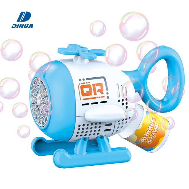 30-Hole Electric Cartoon Helicopter Bubble Machine with 90ML Bubble Solution Automatic Bubble Maker for Kids Perfect Outdoor Toy