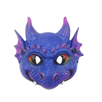 Fabricant de gros accessoires de jeu de rôle en mousse PU Mardi Gras masque de dragon pour enfants Halloween réaliste en 3D