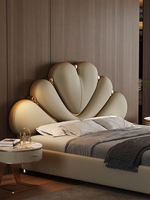 Lit King Size en Cuir Nappa Italien Moderne de Luxe Nouveau Design avec Fonctionnalités de Rangement pour Chambre à Coucher ou Utilisation en Hôtel